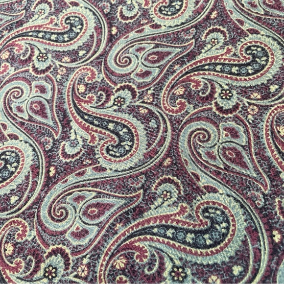 Lands End Turtleneck Women's 1X (16W-18W) Blue Purple Paisley Thermal Vintage - Picture 7 of 9